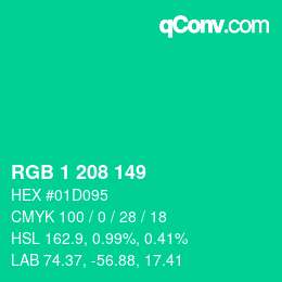 Color code: RGB 1 208 149 | qconv.com