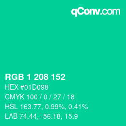 Color code: RGB 1 208 152 | qconv.com