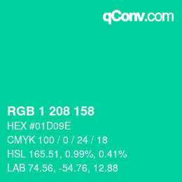Color code: RGB 1 208 158 | qconv.com