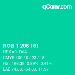 Código de color: RGB 1 208 161 | qconv.com