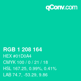 Color code: RGB 1 208 164 | qconv.com