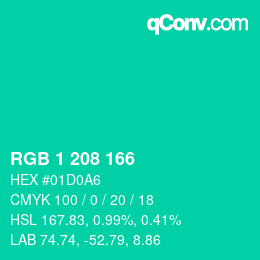 Color code: RGB 1 208 166 | qconv.com