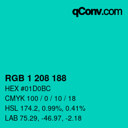 Color code: RGB 1 208 188 | qconv.com