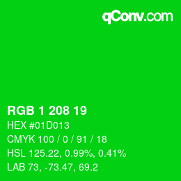 Color code: RGB 1 208 19 | qconv.com