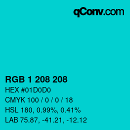 Color code: RGB 1 208 208 | qconv.com