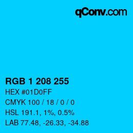 Color code: RGB 1 208 255 | qconv.com
