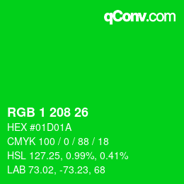 Color code: RGB 1 208 26 | qconv.com