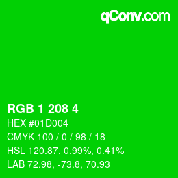 Farbcode: RGB 1 208 4 | qconv.com