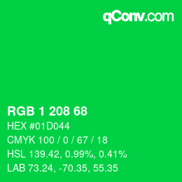 カラーコード: RGB 1 208 68 | qconv.com