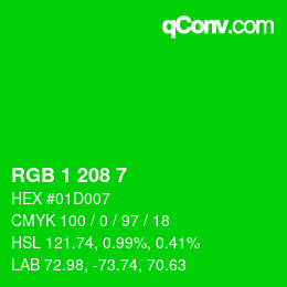 Color code: RGB 1 208 7 | qconv.com