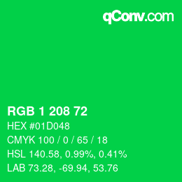 Color code: RGB 1 208 72 | qconv.com
