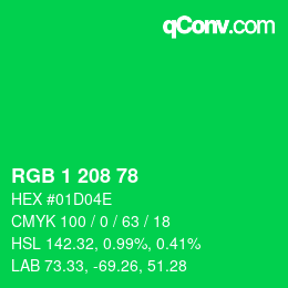 Color code: RGB 1 208 78 | qconv.com