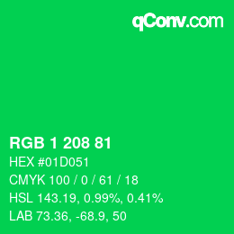 Color code: RGB 1 208 81 | qconv.com