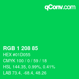 Color code: RGB 1 208 85 | qconv.com