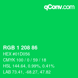 Color code: RGB 1 208 86 | qconv.com