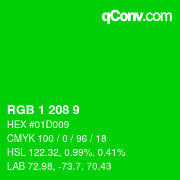 Color code: RGB 1 208 9 | qconv.com