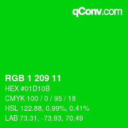 颜色代码: RGB 1 209 11 | qconv.com