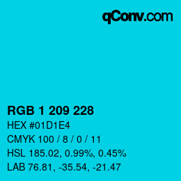 Color code: RGB 1 209 228 | qconv.com
