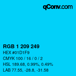 Farbcode: RGB 1 209 249 | qconv.com