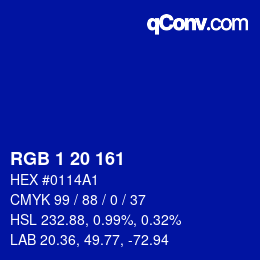Color code: RGB 1 20 161 | qconv.com