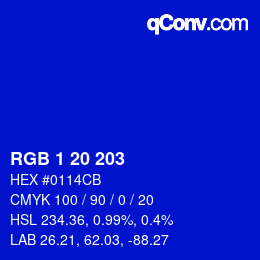 Color code: RGB 1 20 203 | qconv.com