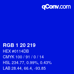 カラーコード: RGB 1 20 219 | qconv.com