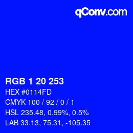 Color code: RGB 1 20 253 | qconv.com