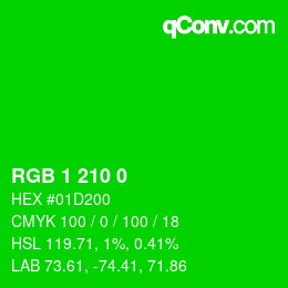 カラーコード: RGB 1 210 0 | qconv.com