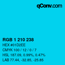 Color code: RGB 1 210 238 | qconv.com