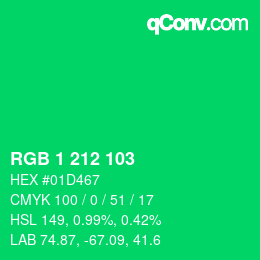 Color code: RGB 1 212 103 | qconv.com
