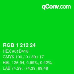 Color code: RGB 1 212 24 | qconv.com