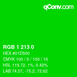 Color code: RGB 1 213 0 | qconv.com