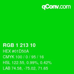 Color code: RGB 1 213 10 | qconv.com