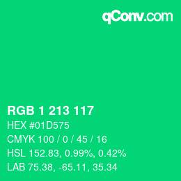 Color code: RGB 1 213 117 | qconv.com