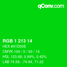 Color code: RGB 1 213 14 | qconv.com