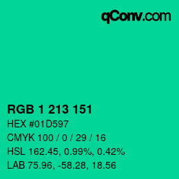 Color code: RGB 1 213 151 | qconv.com