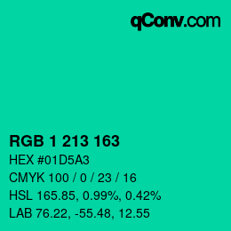 Farbcode: RGB 1 213 163 | qconv.com