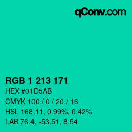 カラーコード: RGB 1 213 171 | qconv.com