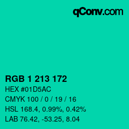 カラーコード: RGB 1 213 172 | qconv.com