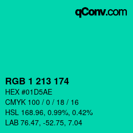 Color code: RGB 1 213 174 | qconv.com
