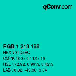 Color code: RGB 1 213 188 | qconv.com