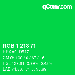 Color code: RGB 1 213 71 | qconv.com