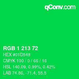 Color code: RGB 1 213 72 | qconv.com