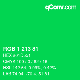 Color code: RGB 1 213 81 | qconv.com
