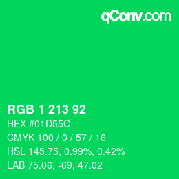 Color code: RGB 1 213 92 | qconv.com