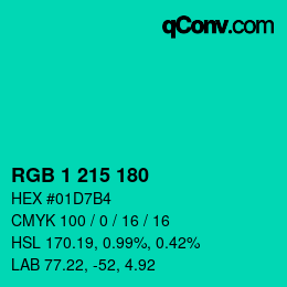Color code: RGB 1 215 180 | qconv.com