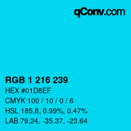 Color code: RGB 1 216 239 | qconv.com