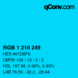 Color code: RGB 1 216 249 | qconv.com