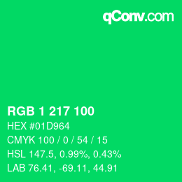 Color code: RGB 1 217 100 | qconv.com