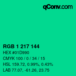 Color code: RGB 1 217 144 | qconv.com